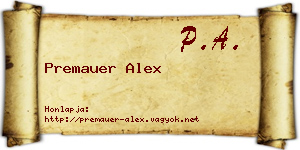 Premauer Alex névjegykártya